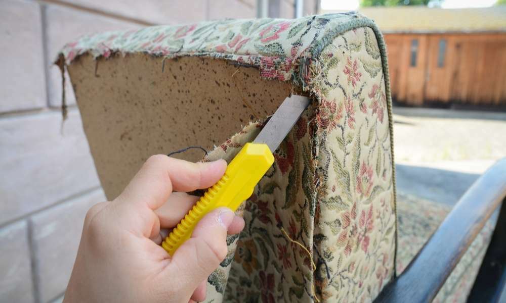 Remove The Old Fabric To Recover Dining Room Chairs Seats