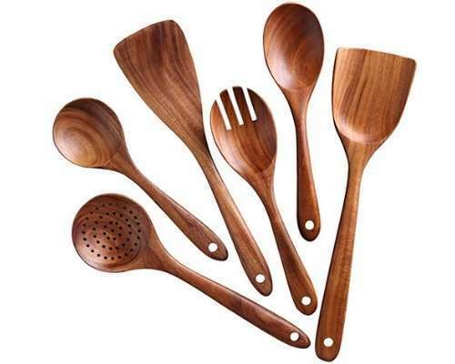 NAYAHOSE Wooden Cooking Utensil Spoons Set