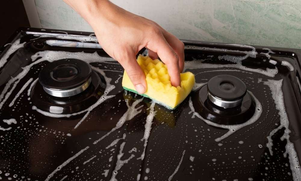 Wash Black Appliances With Soapy Water