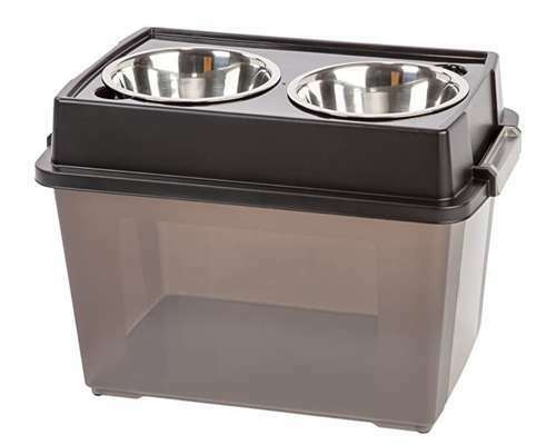 IRIS USA Elevated Feeder with Pet Food Storage Container