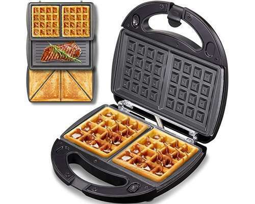 Sandwich Maker 3 in 1, Waffle Make with Removable Plate (8.0)
