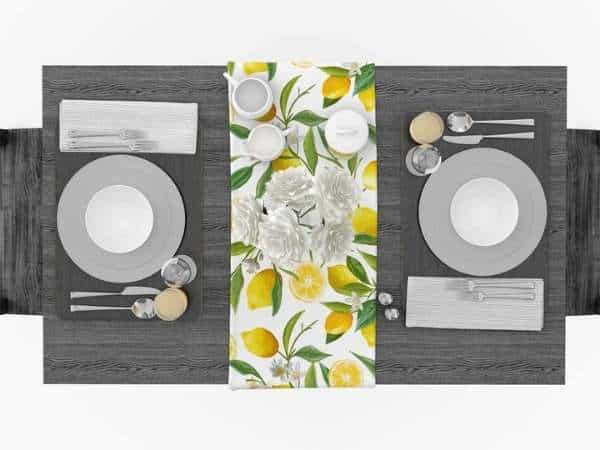 Lemon Decor With Table Runner