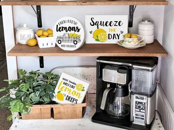 Lemon Decor with Tiered Tray