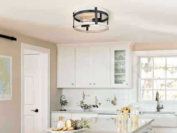 Multiple Lighted Flush Mount Fixtures