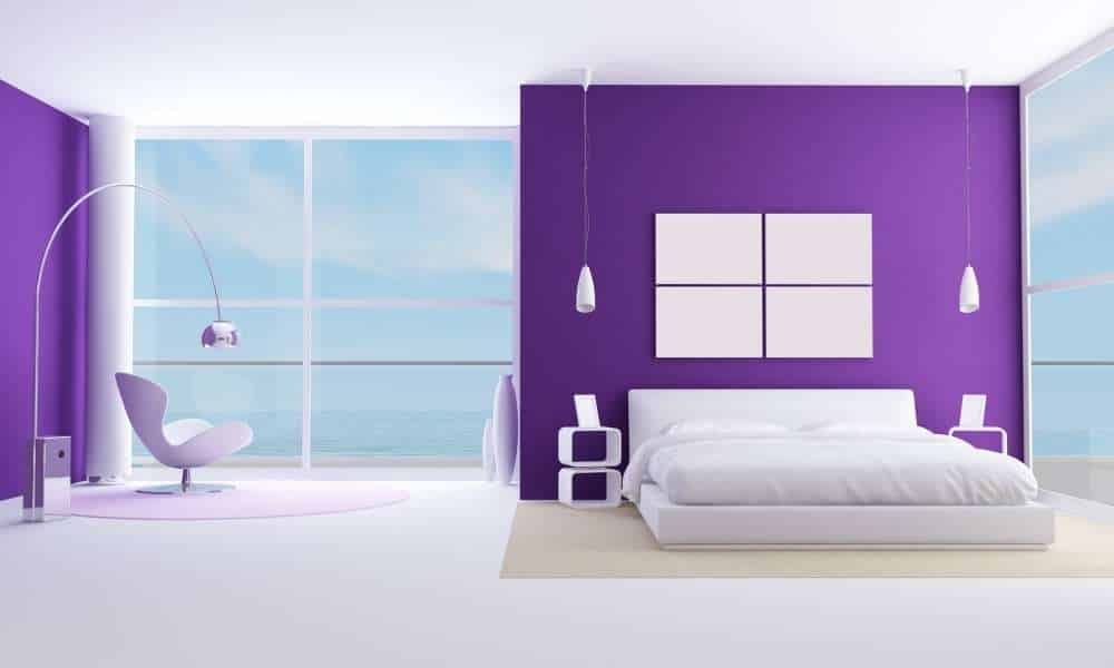 Decorate a Long Rectangular Bedroom with Painted Wall 